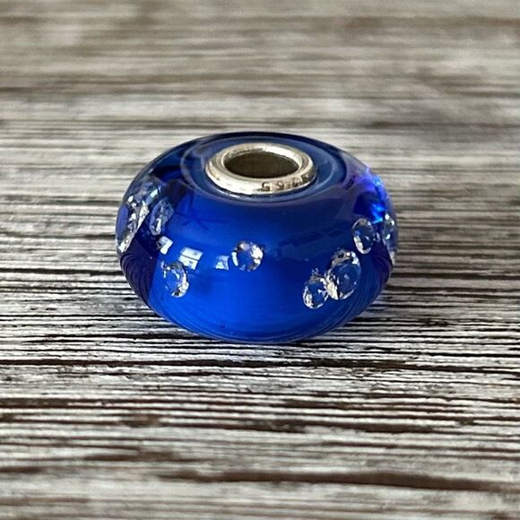 TROLLBEADS Ukraine Diamond Blue Cornflower Meadow #2 LAA 925S NEW! w Certificate - Picture 4 of 11